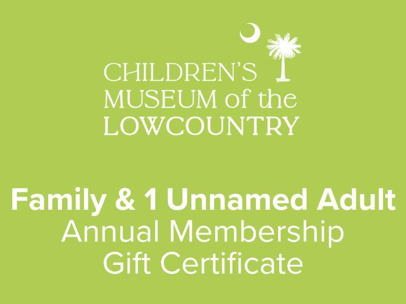 Family Membership and 1 Unnamed Adult Gift Certficiate